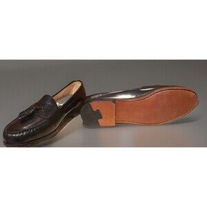 Kirkland Signature Mens 13 D Black Leather Tassel Loafers Slip On Dress Shoes